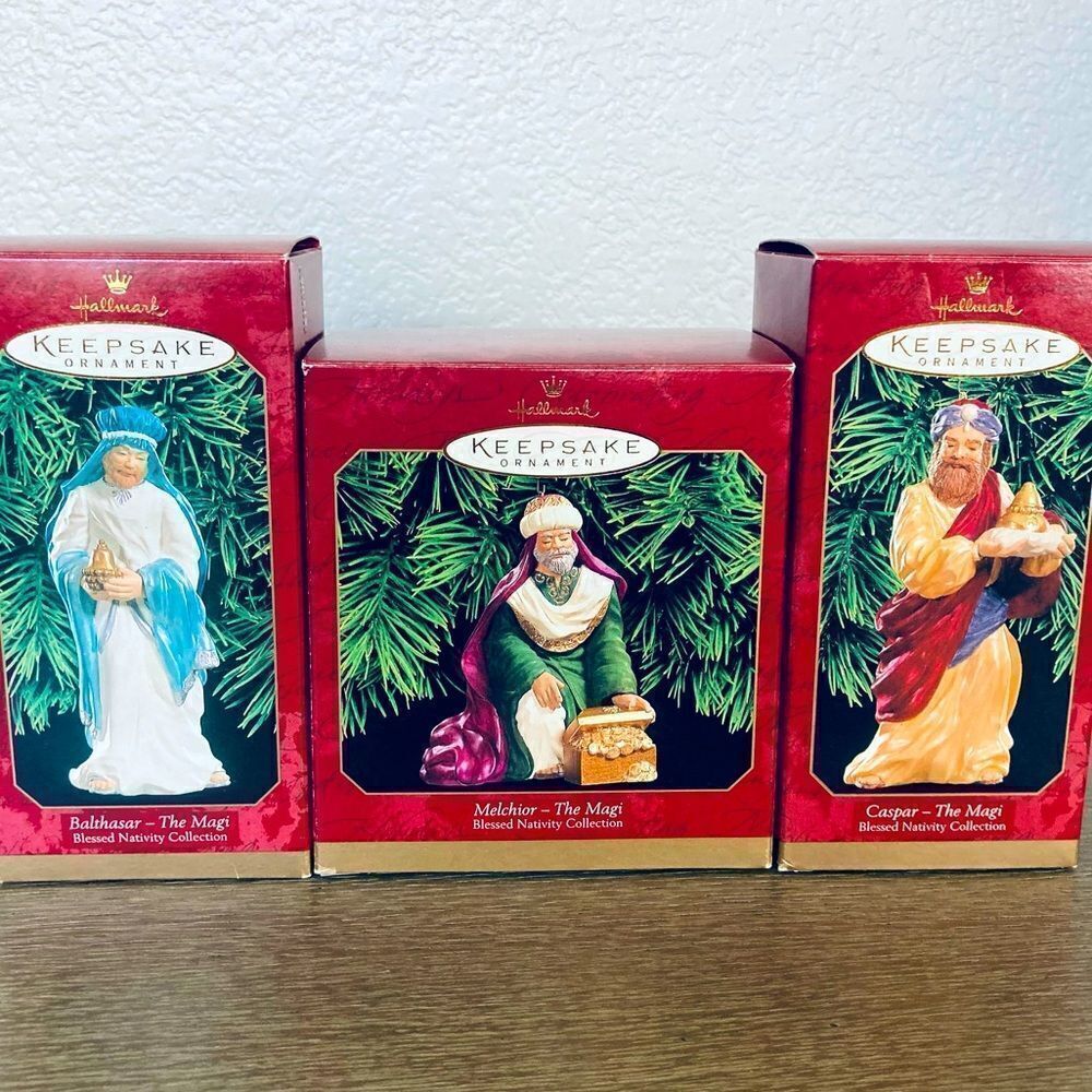 Hallmark Blessed Nativity Magi Christmas Ornaments Lot